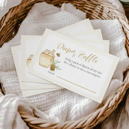 Diaper Raffle Ticket Bee Themed Baby Shower Game E Begleitkarte