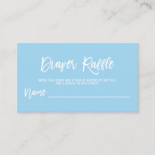 DIAPER RAFFLE Ticket Blue BOY Baby Dusche Begleitkarte