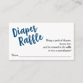 Diaper Raffle Ticket Blue Script Begleitkarte (Vorderseite)