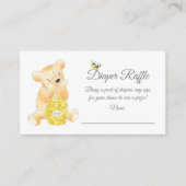 Diaper Raffle Ticket Boy Teddy Bear Honey Bee Bien Begleitkarte (Vorderseite)
