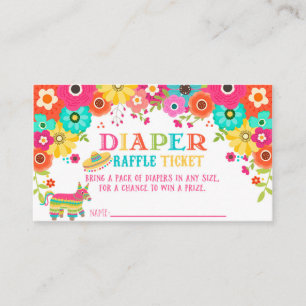Diaper Raffle Ticket - Fiesta Thema Begleitkarte