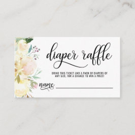 DIAPER RAFFLE Ticket Floral Pink ElfenbeinBaby Dus Begleitkarte