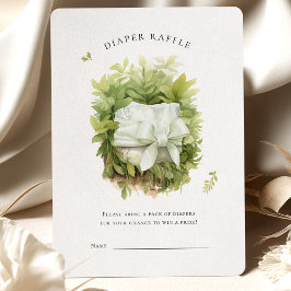 Diaper Raffle Ticket Green Baby Shower Enclosure