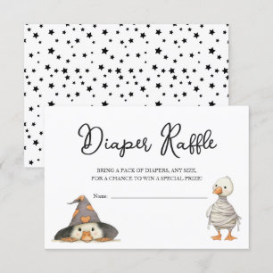 Diaper Raffle Ticket halloween Gänsedusche Begleitkarte