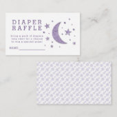 Diaper Raffle Ticket Lavender Stars Kinderdusche Begleitkarte (Vorne/Hinten)