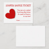 Diaper Raffle Ticket Niedliches Herz Geschlecht Ne Begleitkarte (Vorne/Hinten)