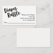 Diaper Raffle Ticket, Schwarzes Skript | Eigene Fa Begleitkarte (Vorne/Hinten)