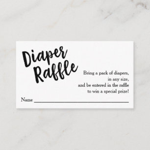 Diaper Raffle Ticket, Schwarzes Skript   Eigene Fa Begleitkarte