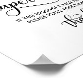 DIAPER RAFFLE Ticket SIGN Schwarz-weiße Babydusche Poster (Ecke)