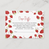 Diaper Raffle Tickets Baby Shower Game Strawberry Begleitkarte (Vorderseite)