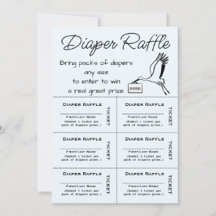 Diaper Raffle Tickets Blue Einladung