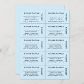 Diaper Raffle Tickets Blue Einladung (Vorne/Hinten)