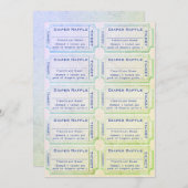 Diaper Raffle Tickets Blue Green Einladung (Vorne/Hinten)