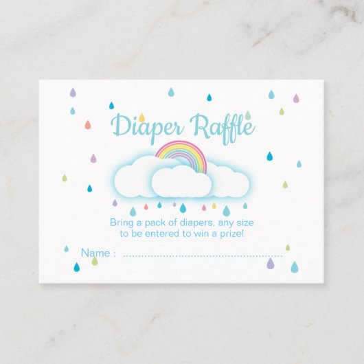 Diaper Raffle Tickets Raindrop Kinderdusche (Vorderseite)