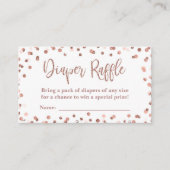 Diaper Raffle Tickets Rose Gold Glitzer Confetti Begleitkarte (Vorderseite)