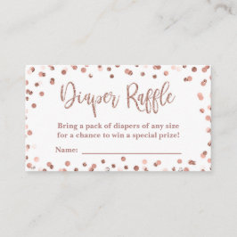 Diaper Raffle Tickets Rose Gold Glitzer Confetti Begleitkarte