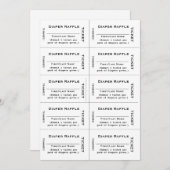 Diaper Raffle Tickets Schlichte Typografie Einladung (Vorne/Hinten)