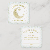 Diaper Raffle Twinkle Little Star Baby Dusche Blau Begleitkarte (Vorne/Hinten)