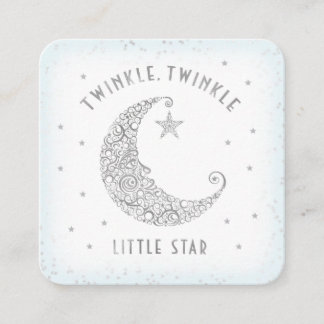 Diaper Raffle Twinkle Little Star Baby Dusche Blau Begleitkarte