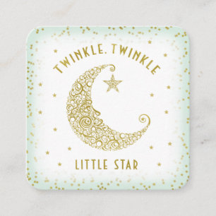 Diaper Raffle Twinkle Little Star Babydusche Minze Begleitkarte