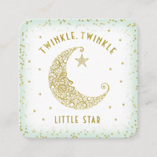 Diaper Raffle Twinkle Little Star Babydusche Minze Begleitkarte