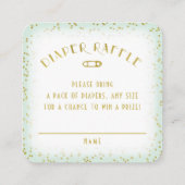 Diaper Raffle Twinkle Little Star Babydusche Minze Begleitkarte (Rückseite)