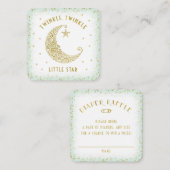 Diaper Raffle Twinkle Little Star Babydusche Minze Begleitkarte (Vorne/Hinten)