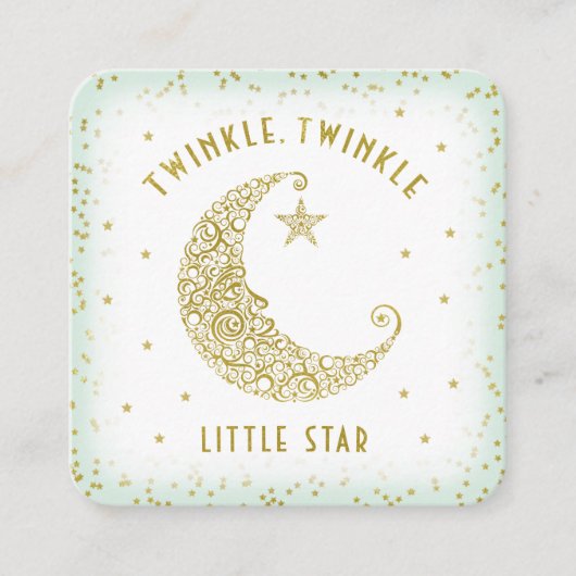 Diaper Raffle Twinkle Little Star Babydusche Minze Begleitkarte (Vorderseite)