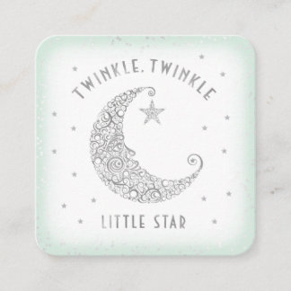 Diaper Raffle Twinkle Little Star Babydusche Minze Begleitkarte