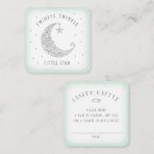 Diaper Raffle Twinkle Little Star Babydusche Minze Begleitkarte (Vorne/Hinten)