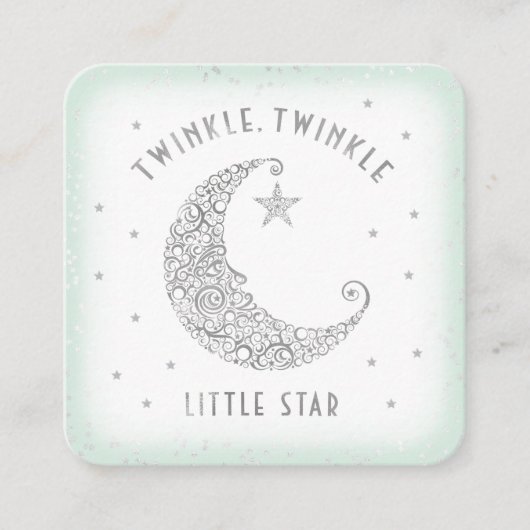 Diaper Raffle Twinkle Little Star Babydusche Minze Begleitkarte (Vorderseite)