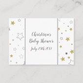 Diaper Raffle Twinkle Little Star Gold Gray Dusche Begleitkarte (Rückseite)