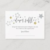 Diaper Raffle Twinkle Little Star Gold Gray Dusche Begleitkarte (Vorderseite)