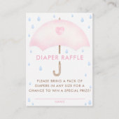 Diaper Raffle Umbrella Baby Dusche Begleitkarte (Vorderseite)