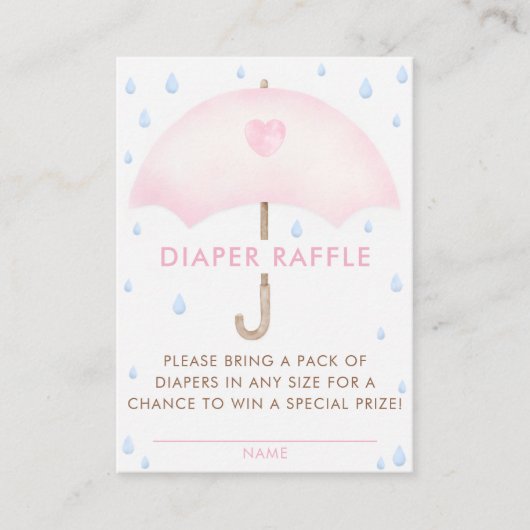 Diaper Raffle Umbrella Baby Dusche Begleitkarte (Vorderseite)