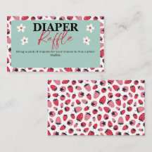Diaper Raffle Umschließkarte Berry Baby Dusche