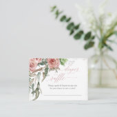Diaper Raffle Umschließkarte Boho Blush Rose Visitenkarte (Stehend Vorderseite)