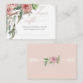 Diaper Raffle Umschließkarte Boho Blush Rose Visitenkarte (Vorne/Hinten)