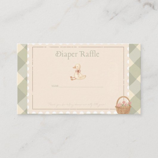 Diaper Raffle  Visitenkarte (Vorderseite)
