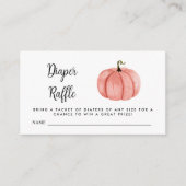 Diaper Raffle Watercolor Pink Pumpkin Begleitkarte (Vorderseite)