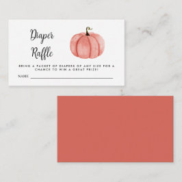Diaper Raffle Watercolor Pink Pumpkin Begleitkarte