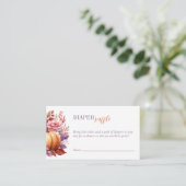 Diaper Raffle Watercolor Pumpkin Baby Dusche Begleitkarte (Stehend Vorderseite)