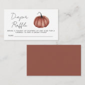 Diaper Raffle Watercolor Rustic Pumpkin Begleitkarte (Vorne/Hinten)