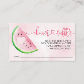 Diaper Raffle Watercolor Wassermelon Babydusche Begleitkarte (Vorderseite)