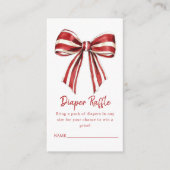 Diaper Raffle Weihnachts Coquette Bow Baby Dusche Begleitkarte (Vorderseite)
