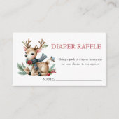 Diaper Raffle | Weihnachts-Rentier-Kinderdusche Begleitkarte (Vorderseite)