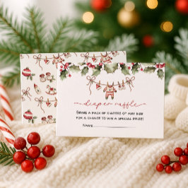 Diaper Raffle Weihnachtsdusche Begleitkarte