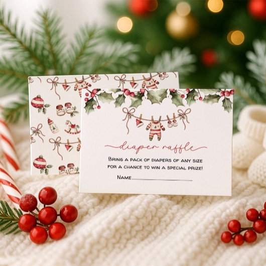 Diaper Raffle Weihnachtsdusche Begleitkarte