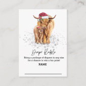 Diaper Raffle Weihnachtsfest Winter Hochland Kuh Begleitkarte (Vorderseite)
