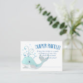 Diaper Raffle Whale Baby Dusche Little Boy Blue Begleitkarte (Stehend Vorderseite)